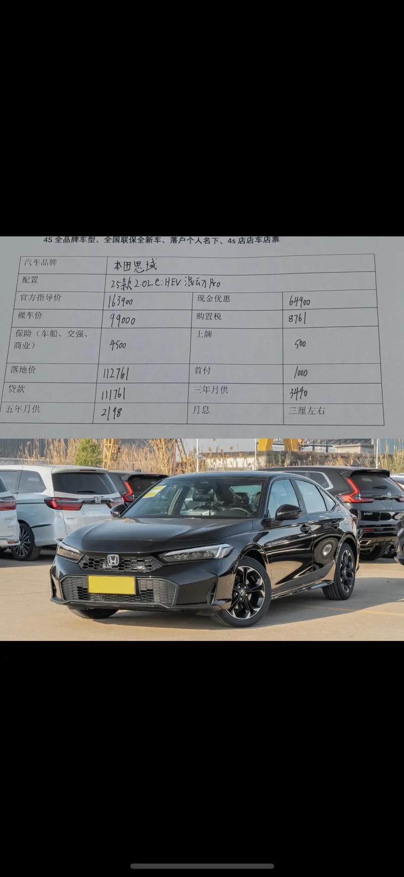 本田思域低配多少钱 本田思域低配价格