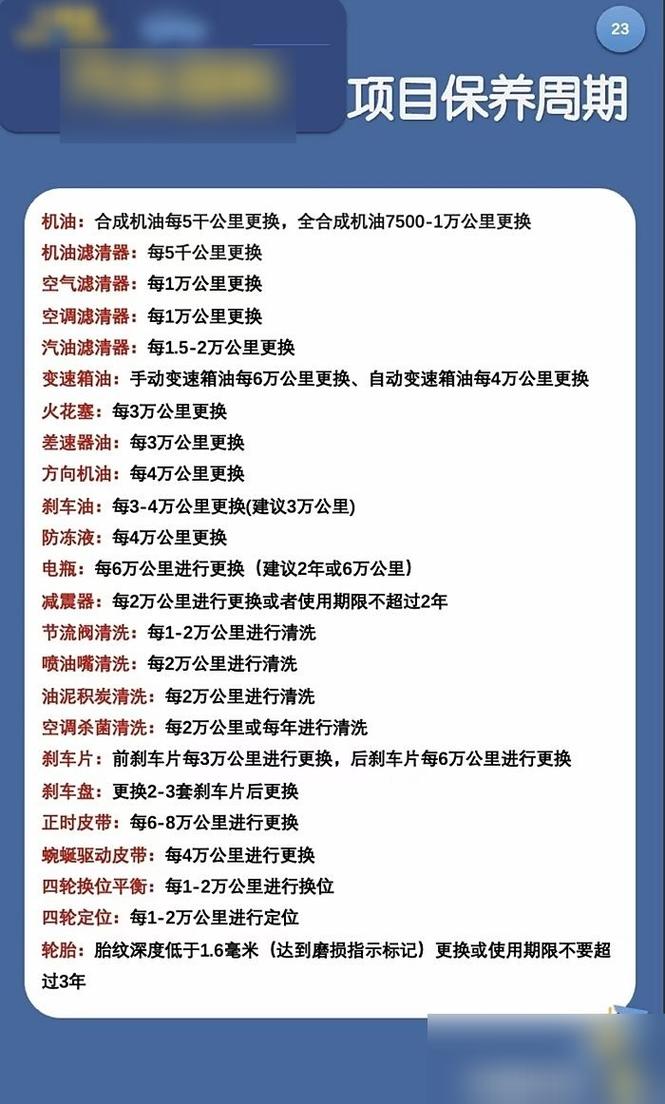 【汽车保养项目,汽车保养项目有哪些】