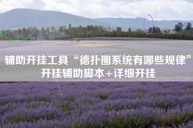 辅助开挂工具“德扑圈系统有哪些规律”开挂辅助脚本+详细开挂