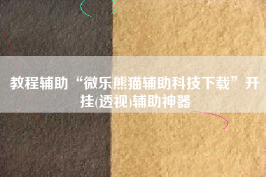 教程辅助“微乐熊猫辅助科技下载”开挂(透视)辅助神器