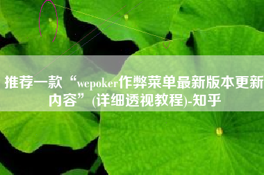 推荐一款“wepoker作弊菜单最新版本更新内容”(详细透视教程)-知乎