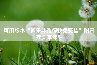 可用版本“微乐斗跑得快免费挂”附开挂脚本详细