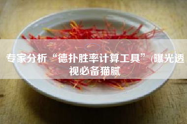 专家分析“德扑胜率计算工具”(曝光透视必备猫腻