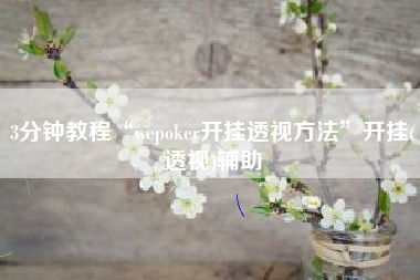 3分钟教程“wepoker开挂透视方法”开挂(透视)辅助