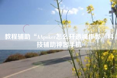教程辅助“AApoker怎么开透视作弊	”科技辅助神器手机
