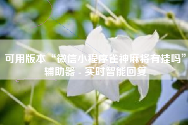 可用版本“微信小程序雀神麻将有挂吗	”辅助器 - 实时智能回复