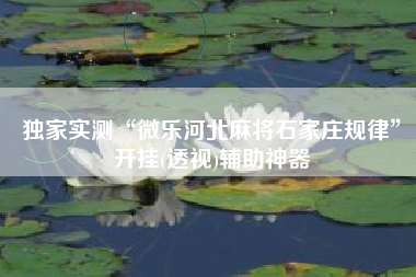 独家实测“微乐河北麻将石家庄规律	”开挂(透视)辅助神器