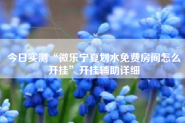 今日实测“微乐宁夏划水免费房间怎么开挂”开挂辅助详细